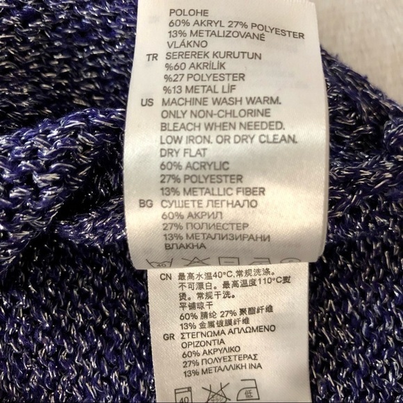 h&m Metallic High Low Sweater in Blue Size 6 - Picture 8 of 8